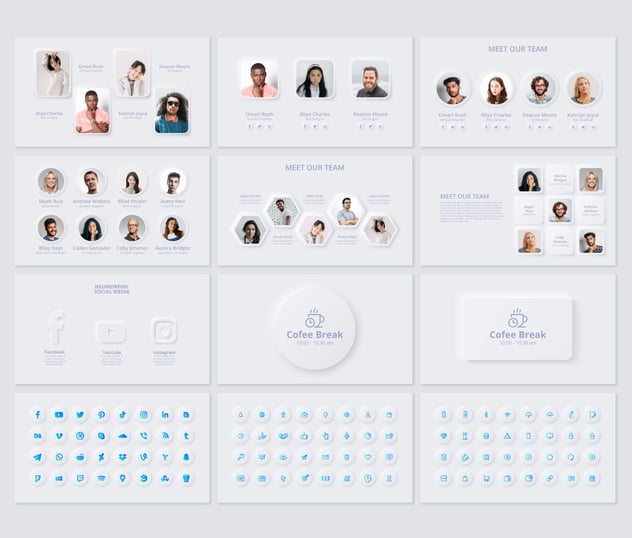 新拟态风格简约商务商业PPT模板 - 顶尖PPT