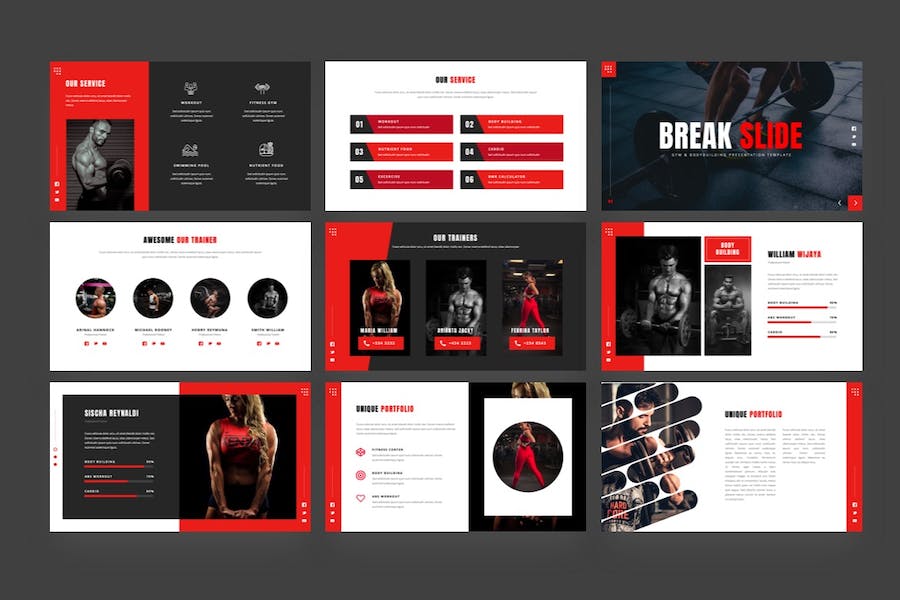 健身房健美主题keynote模板 - 顶尖PPT