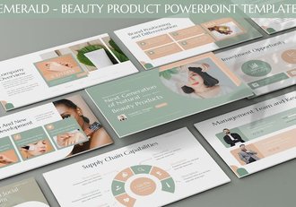翡翠绿美容产品推广PPT模板 - 顶尖PPT
