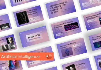 人工智能科技AI PPT模板 - 顶尖PPT