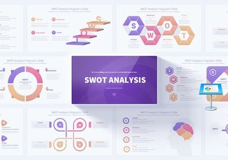 彩色SWOT分析图形keynote模板 - 顶尖PPT