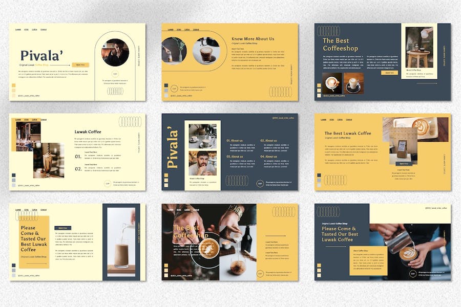 咖啡店项目介绍PPT模板 - 顶尖PPT