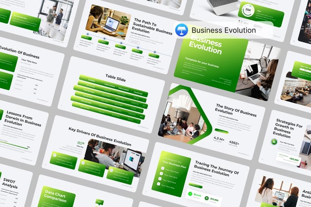 绿色公司业务发展主题keynote模板 - 顶尖PPT