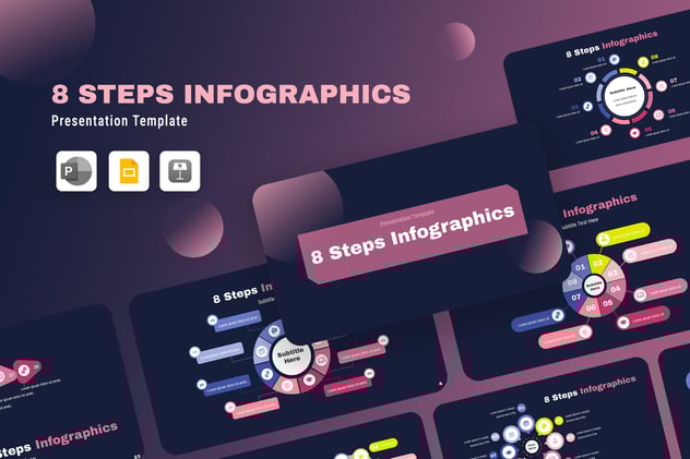 8个要点信息展示PPT模板 - 顶尖PPT