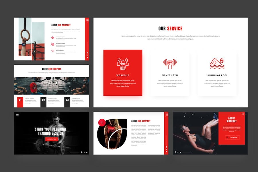 健身房健美主题keynote模板 - 顶尖PPT
