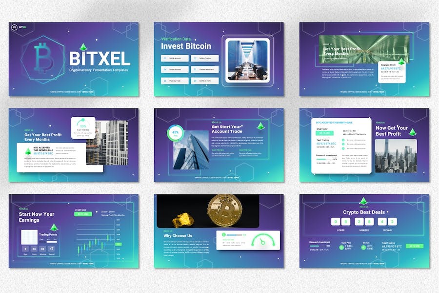 加密货币区块链数字货币Keynote模板 - 顶尖PPT