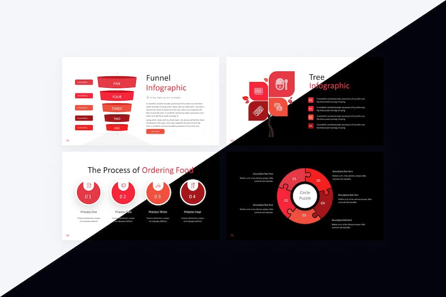 红色餐厅餐饮美食介绍宣传食品PPT模板 - 顶尖PPT