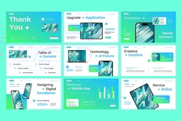 移动应用产品融资演讲方案PPT模板 - 顶尖PPT