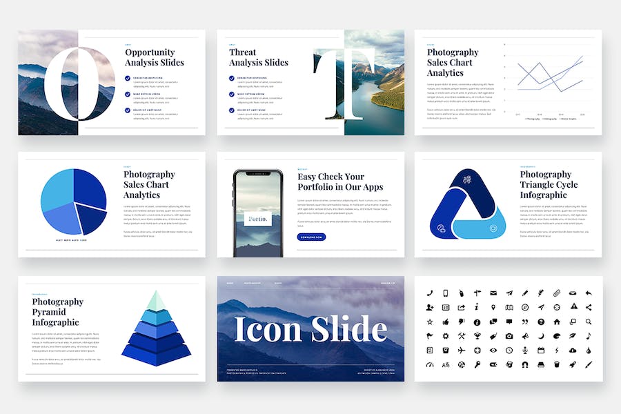摄影行业作品集展示Keynote模板 - 顶尖PPT