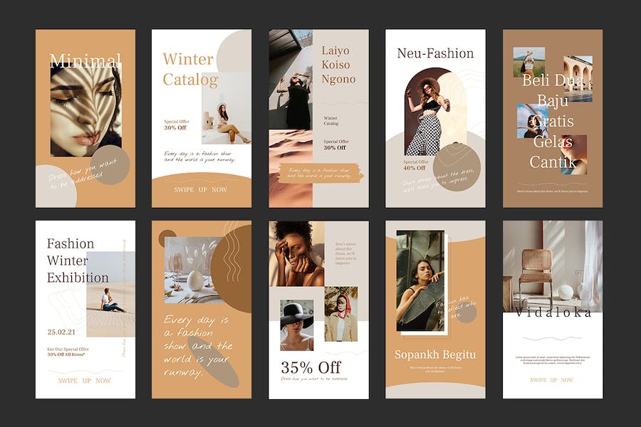 时尚品牌社交媒体推广Keynote模板 - 顶尖PPT