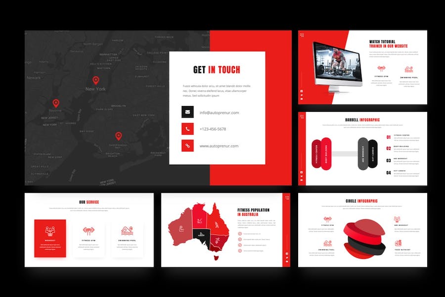 健身房健美主题keynote模板 - 顶尖PPT