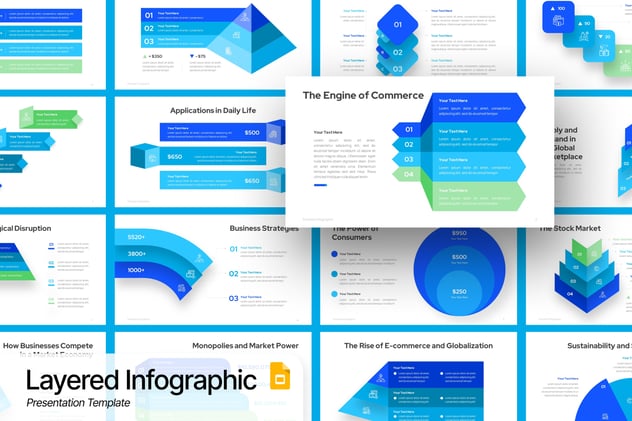 分层结构信息图形设计PPT模板 - 顶尖PPT