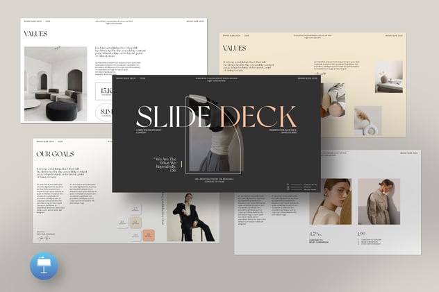 复古风时尚简约风格keynote模板 - 顶尖PPT