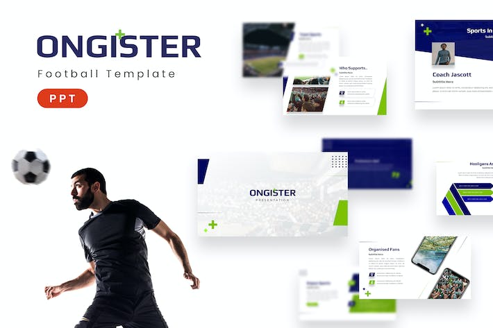 足球户外运动足球竞技比赛运动健身PPT模板模板 - 顶尖PPT