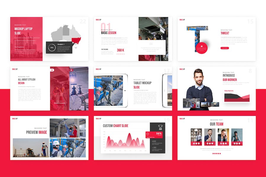 建造施工工程工业行业年度总结keynote模板 - 顶尖PPT