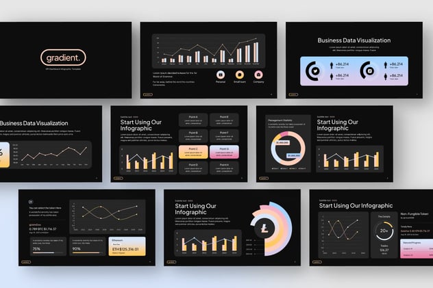 仪表板数据图形展示keynote模板 - 顶尖PPT