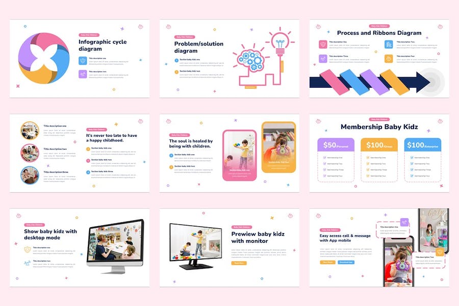 儿童教育课程培训设计PPT模板 - 顶尖PPT