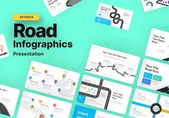 道路时间线信息图形keynote模板 - 顶尖PPT
