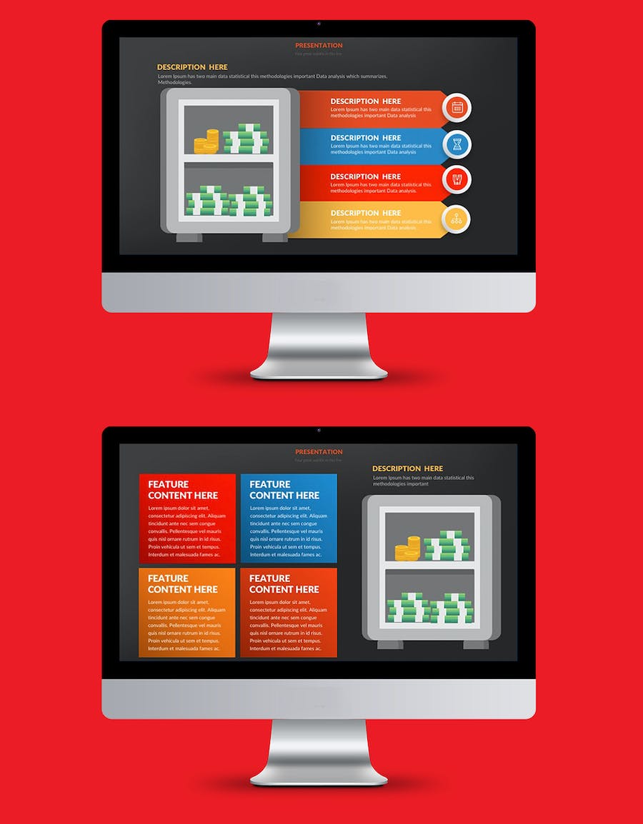货币储蓄理财财务数据分析信息图表keynote模板 - 顶尖PPT