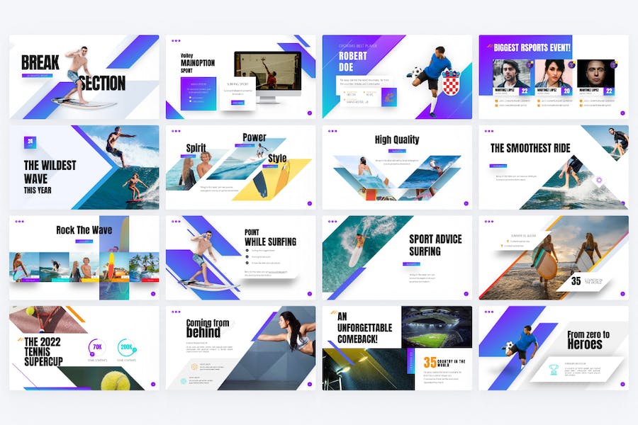创意设计体育运动项目keynote模板 - 顶尖PPT