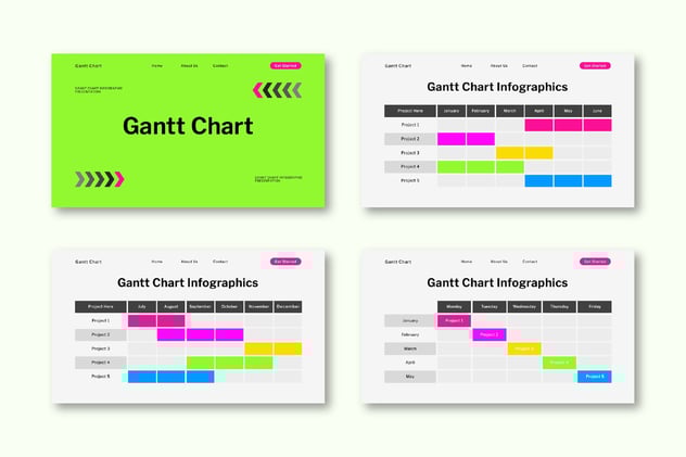 彩色图表信息图keynote模板 - 顶尖PPT