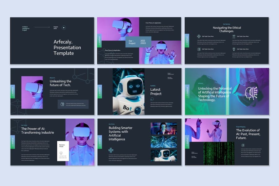 人工智能技术发展应用展示讲述方案PPT模板 - 顶尖PPT