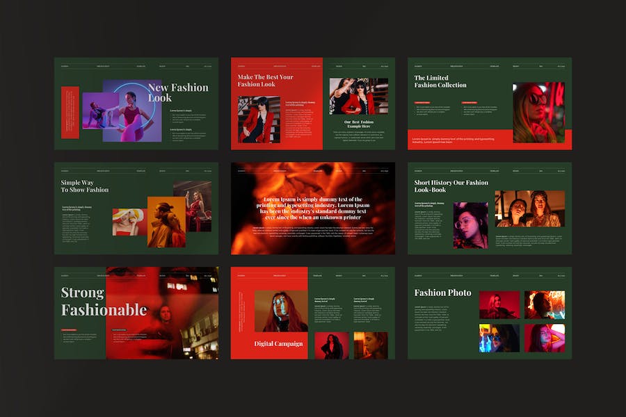 时尚杂志设计风格图片展示PPT模板 - 顶尖PPT