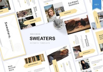 毛衣服装时尚品牌宣传Keynote模板 - 顶尖PPT