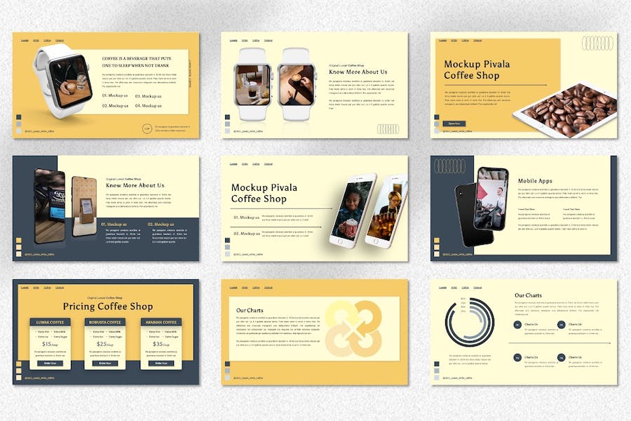 咖啡店项目介绍PPT模板 - 顶尖PPT