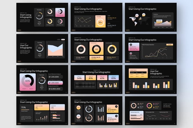 仪表板数据图形展示keynote模板 - 顶尖PPT