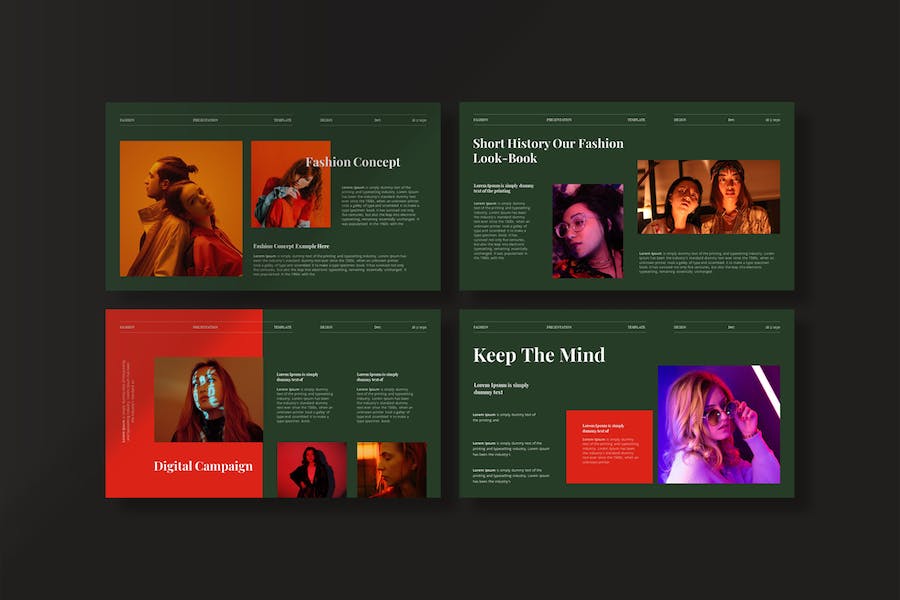 时尚杂志设计风格图片展示PPT模板 - 顶尖PPT