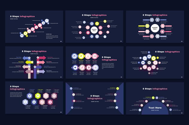 8个要点信息展示PPT模板 - 顶尖PPT