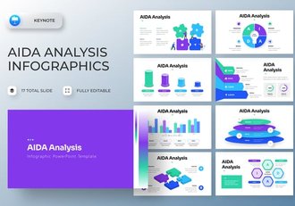 AIDA分析信息图表keynote模板 - 顶尖PPT