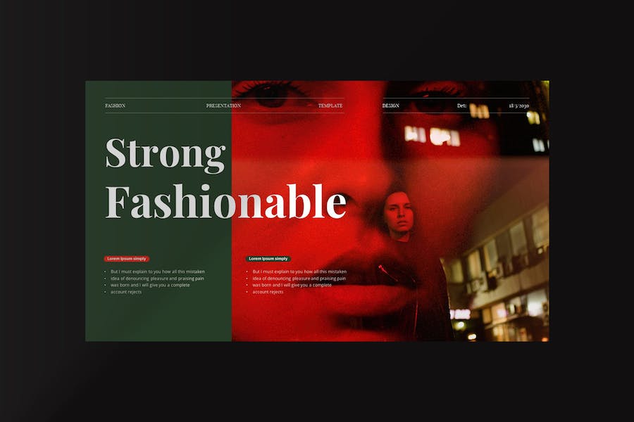 时尚杂志设计风格图片展示PPT模板 - 顶尖PPT