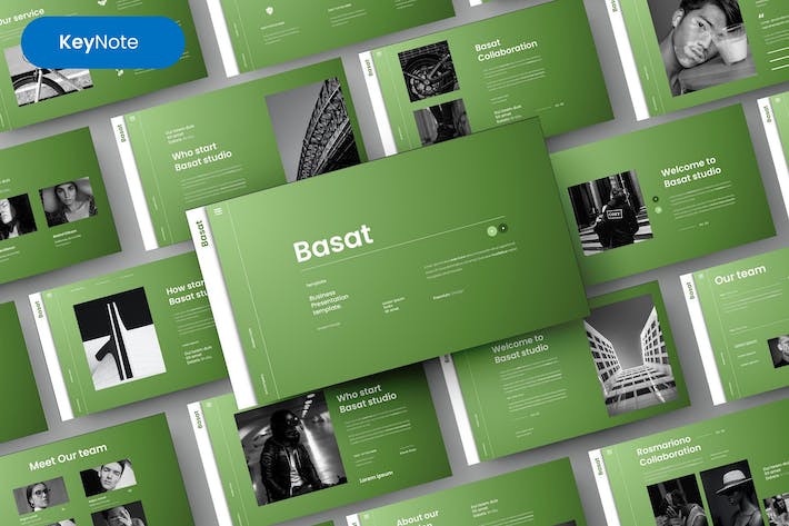 绿色简约商务商业通用国外keynote模板 - 顶尖PPT