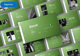 绿色简约商务商业通用国外keynote模板 - 顶尖PPT