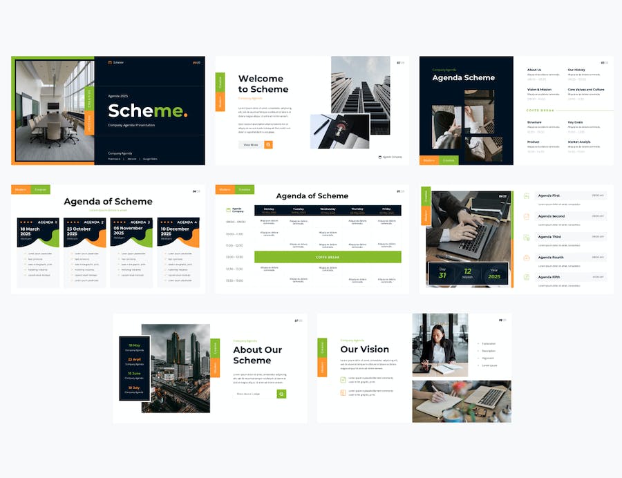公司计划议程日程安排Keynote模板 - 顶尖PPT