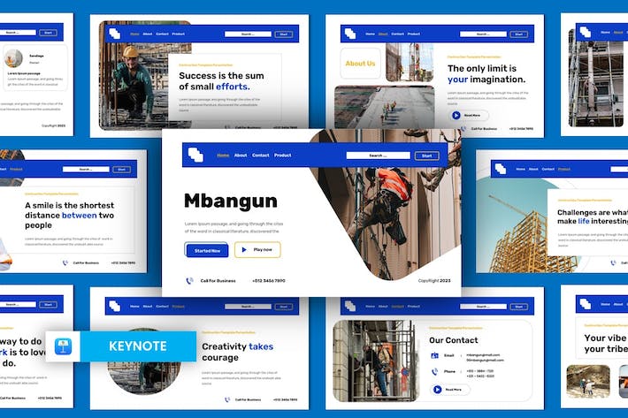 专业建筑工程项目管理Keynote模板 - 顶尖PPT