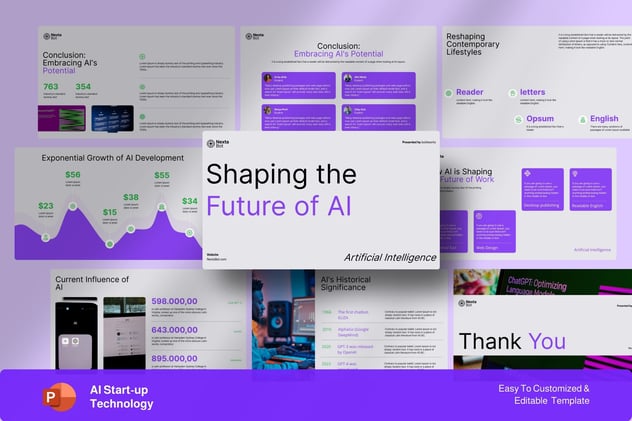 人工智能初创技术PPT模板 - 顶尖PPT