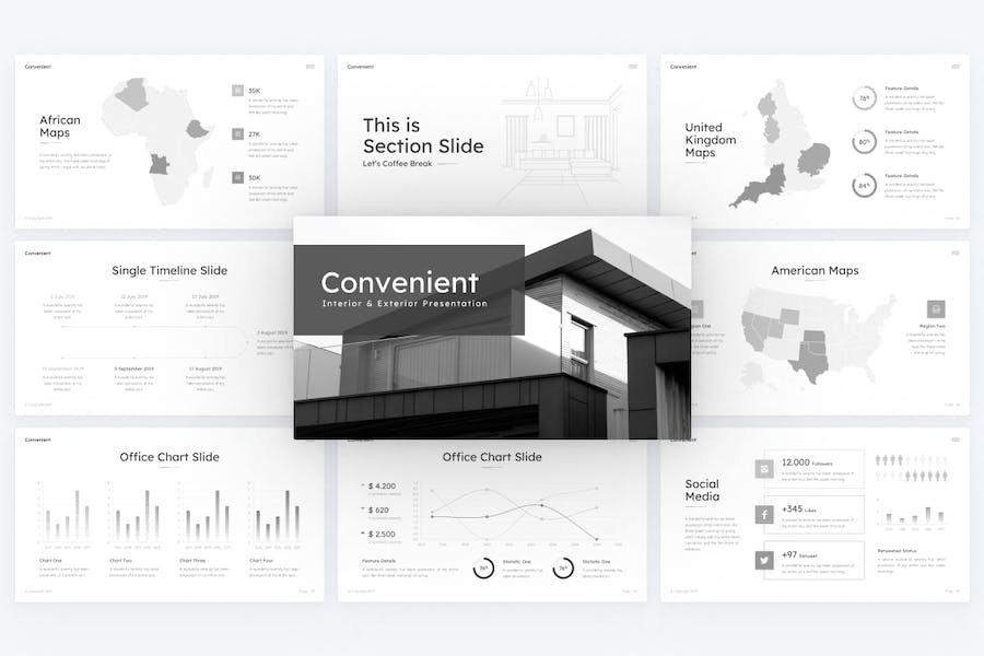 简约风格商务多用途国外PPT模板 - 顶尖PPT