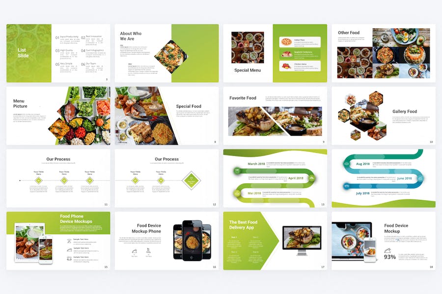 餐厅食物展示开胃菜食物餐饮美食通用PPT模板 - 顶尖PPT