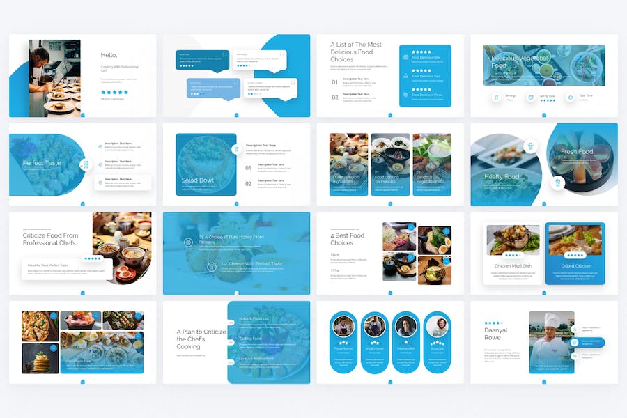 婴儿营养膳食蓝色简单食品keynote模板 - 顶尖PPT