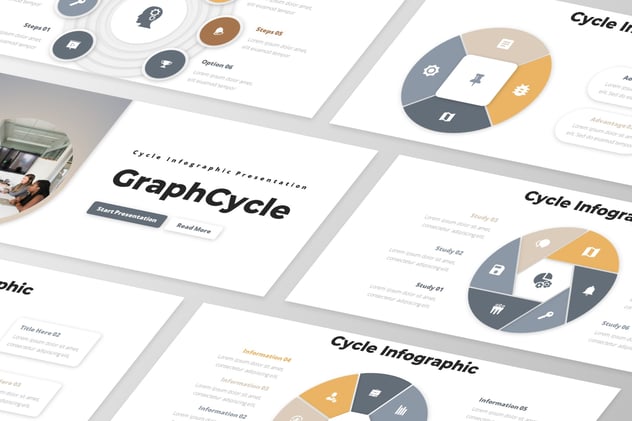 商务质感循环关系流程图形PPT模板 - 顶尖PPT
