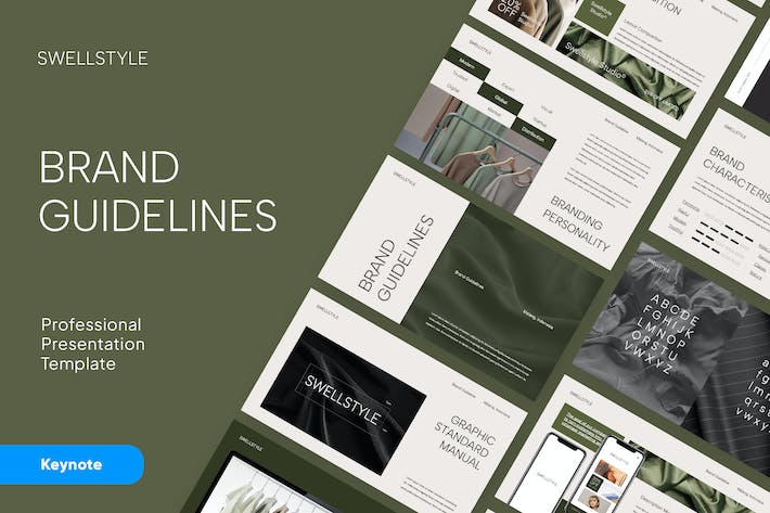 极简品牌形象指南展示Keynote模板 - 顶尖PPT