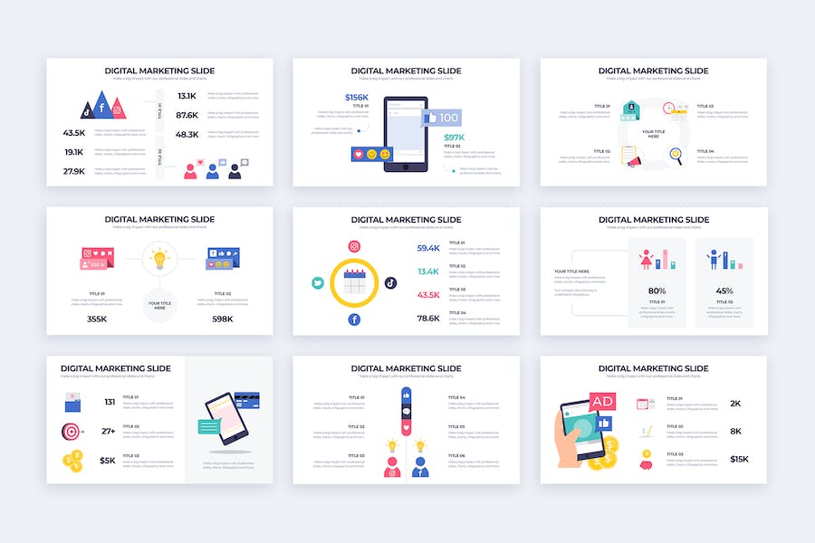 数字化营销推广渠道策略信息图PPT模板 - 顶尖PPT