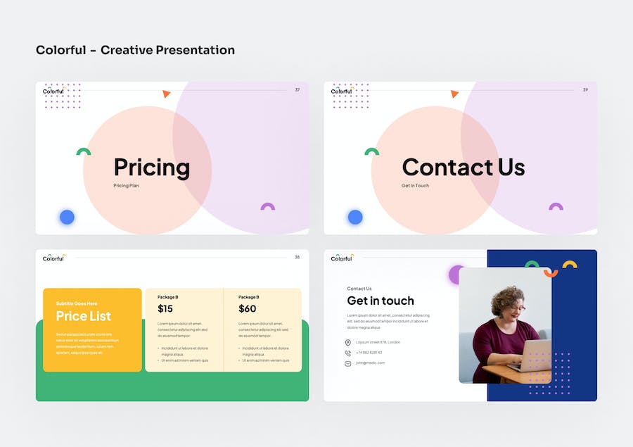 创意彩色设计展示演讲讲座Keynote模板 - 顶尖PPT