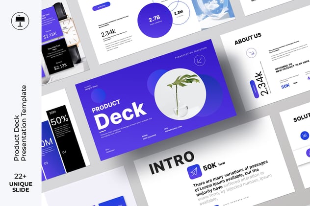 产品展示宣传蓝色keynote模板 - 顶尖PPT