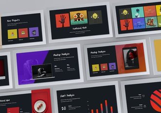 广告创意公司作品展示PPT模板 - 顶尖PPT