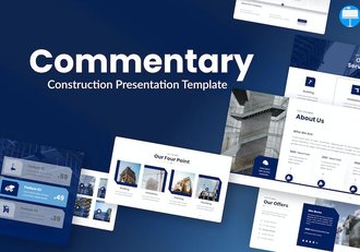 蓝色动态商业建筑施工keynote模板 - 顶尖PPT