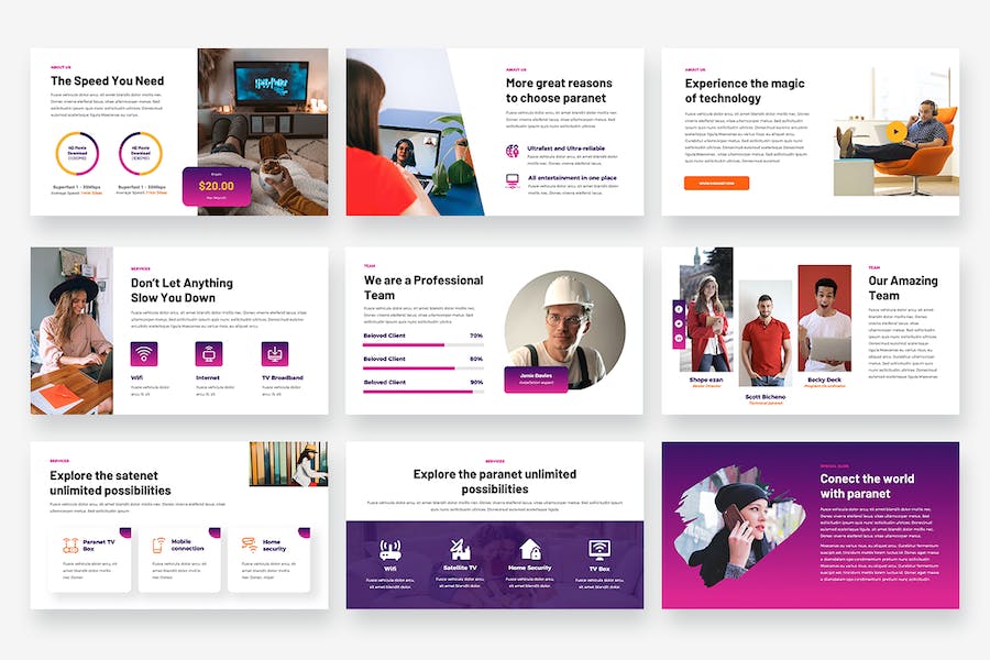 宽带电信网络keynote模板 - 顶尖PPT